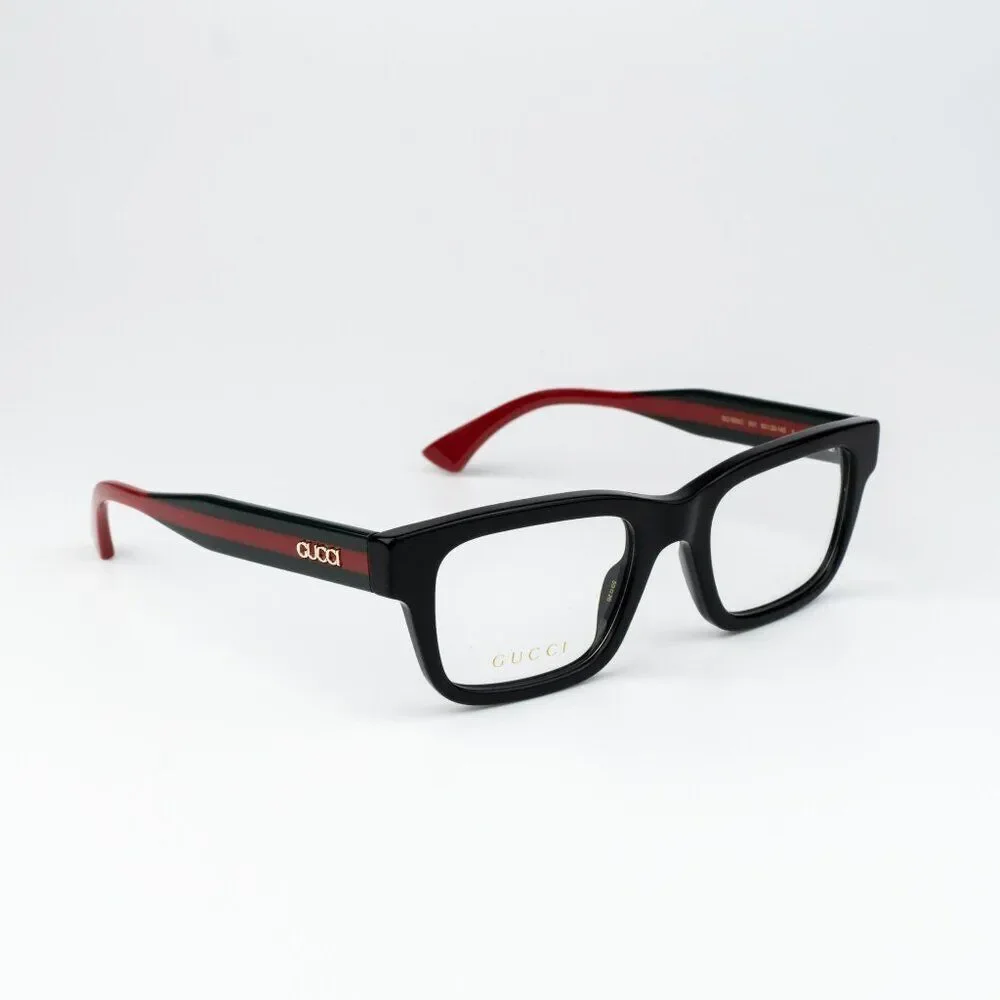 Gucci Women Eyeglasses Black Green Square GG1865O 001 NEW AUTHENTIC